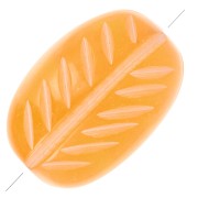 Perles olive gravées motif feuille en résine 29x19 mm - Orange x5|raw }}