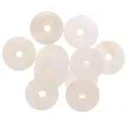 Perles rondelles Heishi en nacre 12 mm - Naturel x10