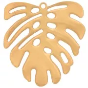 Pendentif feuille de monstera 22x21 mm - Plaqué Or 3 microns x1