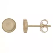 Clous d'oreilles ronds pour cabochon 5 mm - Gold Filled (or laminé) x2