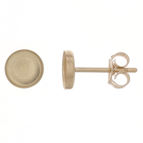 Clous d'oreilles ronds pour cabochon 5 mm - Gold Filled (or laminé) x2