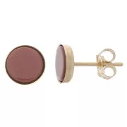 Clous d'oreilles ronds pour cabochon 6 mm - Gold Filled (or laminé) x2