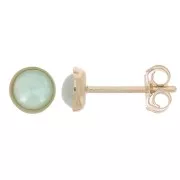 Clous d'oreilles ronds pour cabochon 4 mm - Gold Filled (or laminé) x2