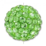 Ronde plasticine strass Coréen 14 mm Peridot x1