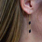 Chaines d'oreilles traversantes maille Vénitienne 48mm - Gold filled (or laminé)  x2