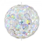 Ronde plasticine strass Coréen 14 mm Crystal AB x1