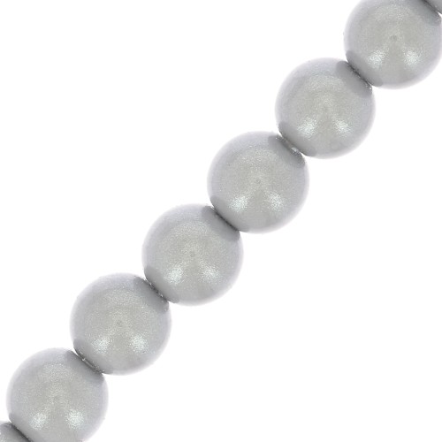 Perles rondes nacrées Preciosa - Round Pearl Maxima 4 mm - Pearlescent Grey x30