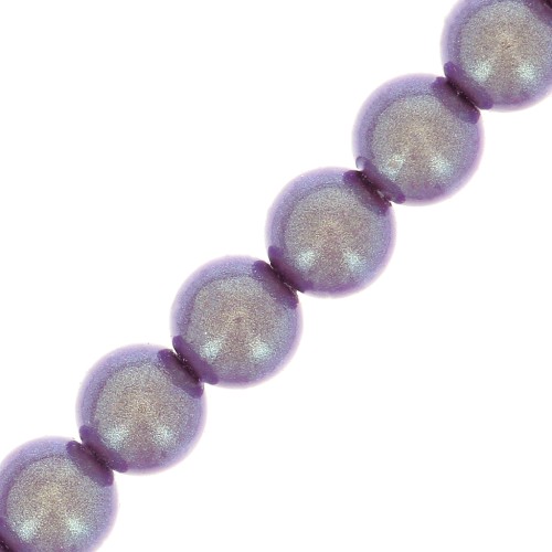 Perles rondes nacrées Preciosa - Round Pearl Maxima 4 mm - Pearlescent Violet x30