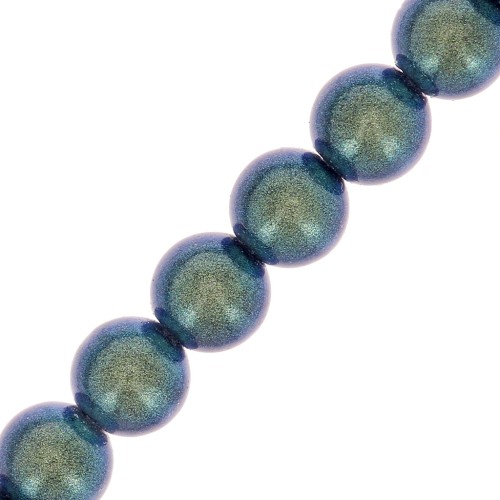 Perles rondes nacrées Preciosa - Round Pearl Maxima 4 mm - Pearlescent Peacock x30