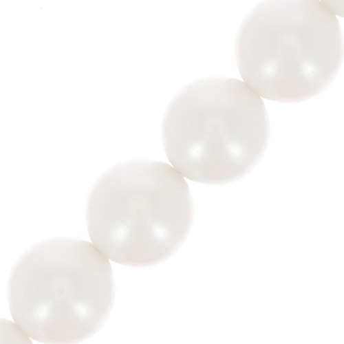 Perles rondes nacrées Preciosa - Round Pearl Maxima 10 mm - Pearlescent White x5