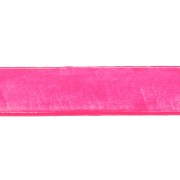 Lacet cuir 10 mm Rose Fluo x30cm