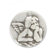 Poussoir ange pour lacet 10 mm argenté vieilli x1