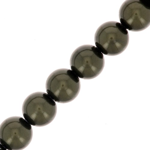 Perles rondes nacrées Preciosa - Round Pearl Maxima 5 mm - Dark Green x25