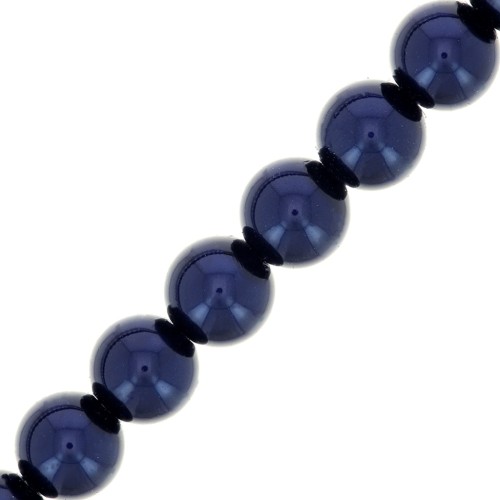 Perles rondes nacrées Preciosa - Round Pearl Maxima 6 mm - Dark Blue x20