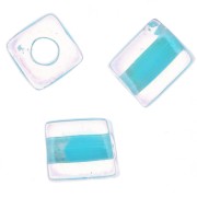 Cubes Miyuki 4 mm SB4-278 - Crystal AB Aqua Lined x10g