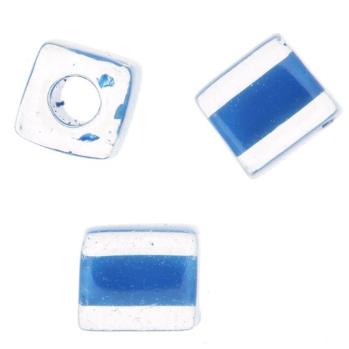 Cubes Miyuki 4 mm SB4-238 - Crystal Blue Lined x10g