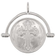 Pendentif réversible 20x21 mm - motif croix - Argent 925 x1