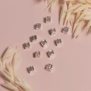 Perle lettre alphabet cube 5 mm avec gros trou - H - Argent 925 x1