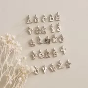 Breloque lettre alphabet 8 mm avec anneau fermé - B - Argent 925 x1