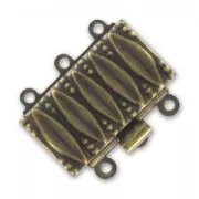Fermoir 3 rangs 19x15 mm bronze x1
