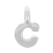 Breloque lettre alphabet 8 mm avec anneau fermé - C - Argent 925 x1|raw }}