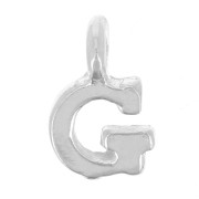 Breloque lettre alphabet 8 mm avec anneau fermé - G - Argent 925 x1