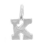 Breloque lettre alphabet 8 mm avec anneau fermé - K - Argent 925 x1|raw }}