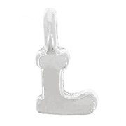 Breloque lettre alphabet 8 mm avec anneau fermé - L - Argent 925 x1|raw }}