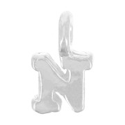 Breloque lettre alphabet 8 mm avec anneau fermé - N - Argent 925 x1