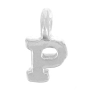 Breloque lettre alphabet 8 mm avec anneau fermé - P - Argent 925 x1|raw }}
