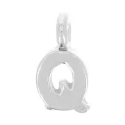 Breloque lettre alphabet 8 mm avec anneau fermé - Q - Argent 925 x1