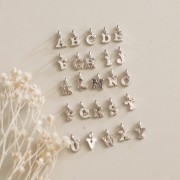 Breloque lettre alphabet 8 mm avec anneau fermé - Q - Argent 925 x1