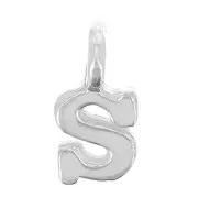 Breloque lettre alphabet 8 mm avec anneau fermé - S - Argent 925 x1
