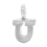 Breloque lettre alphabet 8 mm avec anneau fermé - U - Argent 925 x1