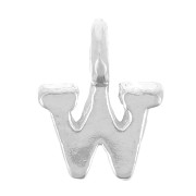 Breloque lettre alphabet 8 mm avec anneau fermé - W - Argent 925 x1|raw }}
