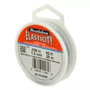 Fil élastique Elasticity 1 mm - Argenté satin x25m