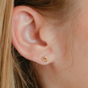 Boucles d'oreilles 3 anneaux entrelacés 5 mm - Gold Filled (or laminé) x2