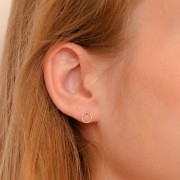 Boucles d'oreilles cercle évidé 7 mm effet diamanté - Gold filled (or laminé) x2