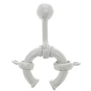 Fermoir rond à clipser avec anneau fermé - style bouée 17 mm - Placage Argent fin