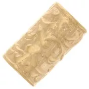 Perle tube droit travaillé 9x5 mm - Plaqué Or 3 microns x1