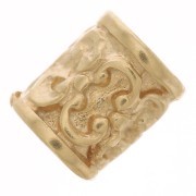 Perle tube droit travaillé 6x4.5 mm - Plaqué Or 3 microns x1|raw }}