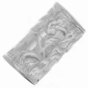 Perle tube droit travaillée 9x5 mm - Argent 925 x1