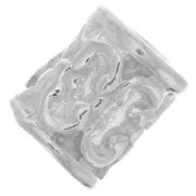 Perle tube droit travaillée 6x4.5 mm - Argent 925 x1