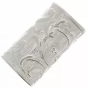 Perle tube droit travaillée 9x5 mm - Placage Argent fin x1