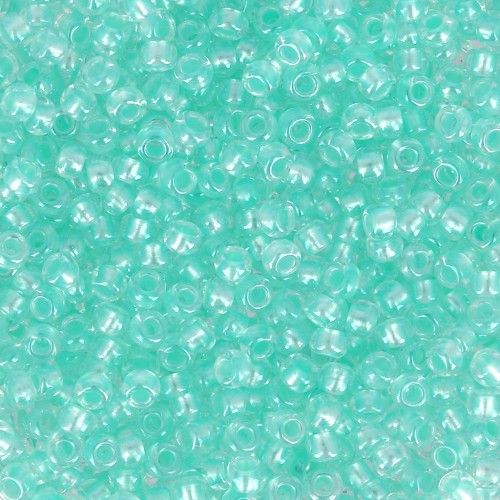 Preciosa Perles rocailles 11/0 2 mm - Pearl Pastel Lining - Green x20g