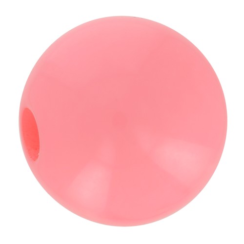 Perle en résine opaque 8 mm Coral Fluo x1