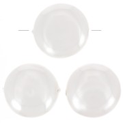 Perle nacre palet rond - 14 mm - Blanc nacré x1