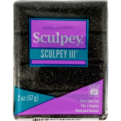 Pâte Sculpey III 57 gr - Black Glitter (n°541)