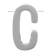 Perle lettre alphabet 8x4.5 mm - C - Acier inoxydable 304 x1|raw }}