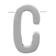 Perle lettre alphabet 8x4.5 mm - C - Acier inoxydable 304 x1